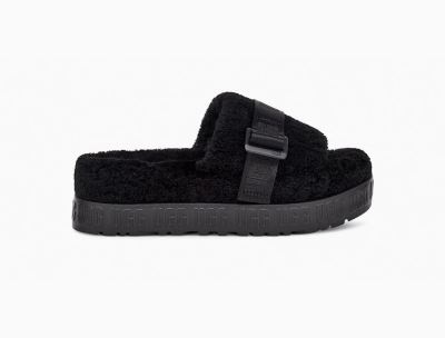 UGG Fluffita Womens Platforms Slides Black - AU 657DE